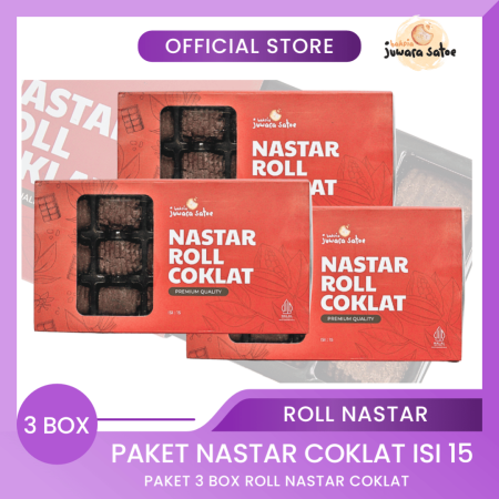 [ 3 BOX ] PAKET NASTAR ROLL COKLAT ISI 15 - BAKPIA JUWARA SATOE