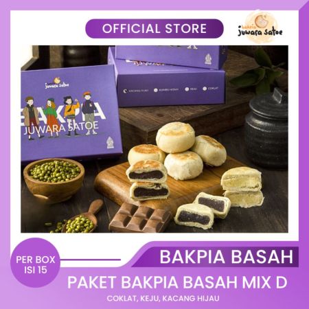 BAKPIA JUWARA SATOE [ 3 Box ] Paket Bakpia Basah Mix D (Coklat, Keju, Original) - Oleh Oleh Khas Jogja