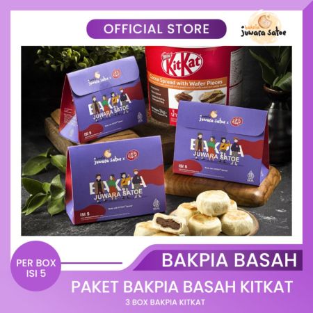 BAKPIA JUWARA SATOE [ 3 Box ] Paket Bakpia Basah Kitkat - Oleh Oleh Khas Jogja