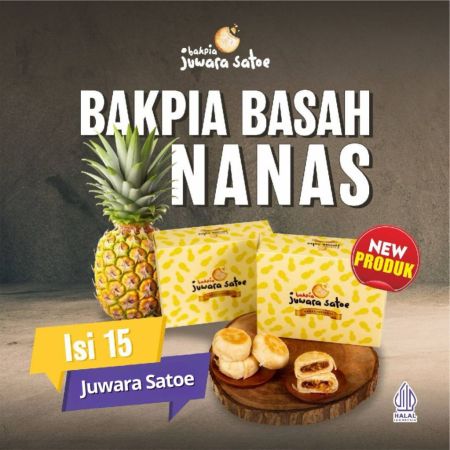 BAKPIA JUWARA SATOE [ Isi 15 ] Bakpia Basah Nanas - Oleh Oleh Khas Jogja