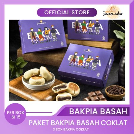 BAKPIA JUWARA SATOE [ 3 Box ] Paket Bakpia Basah Coklat - Oleh Oleh Khas Jogja