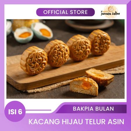 [ ISI 6 ] BAKPIA BULAN KACANG HIJAU TELUR ASIN - BAKPIA JUWARA SATOE