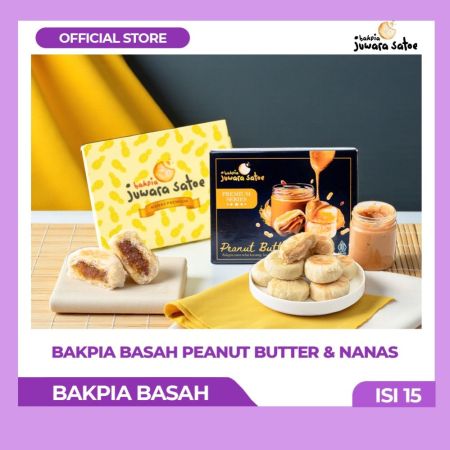 [2 BOX] Paket Combo Bakpia basah New, Peanut Butter & Basah Nanas