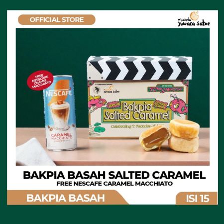 [ BUY 1 GET 1 ] Bakpia Basah Salted Caramel, FREE Nescafe Caramel Machiato - BAKPIA JUWARA SATOE