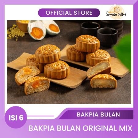 [ ISI 6 ] BAKPIA BULAN ORIGINAL MIX - BAKPIA JUWARA SATOE